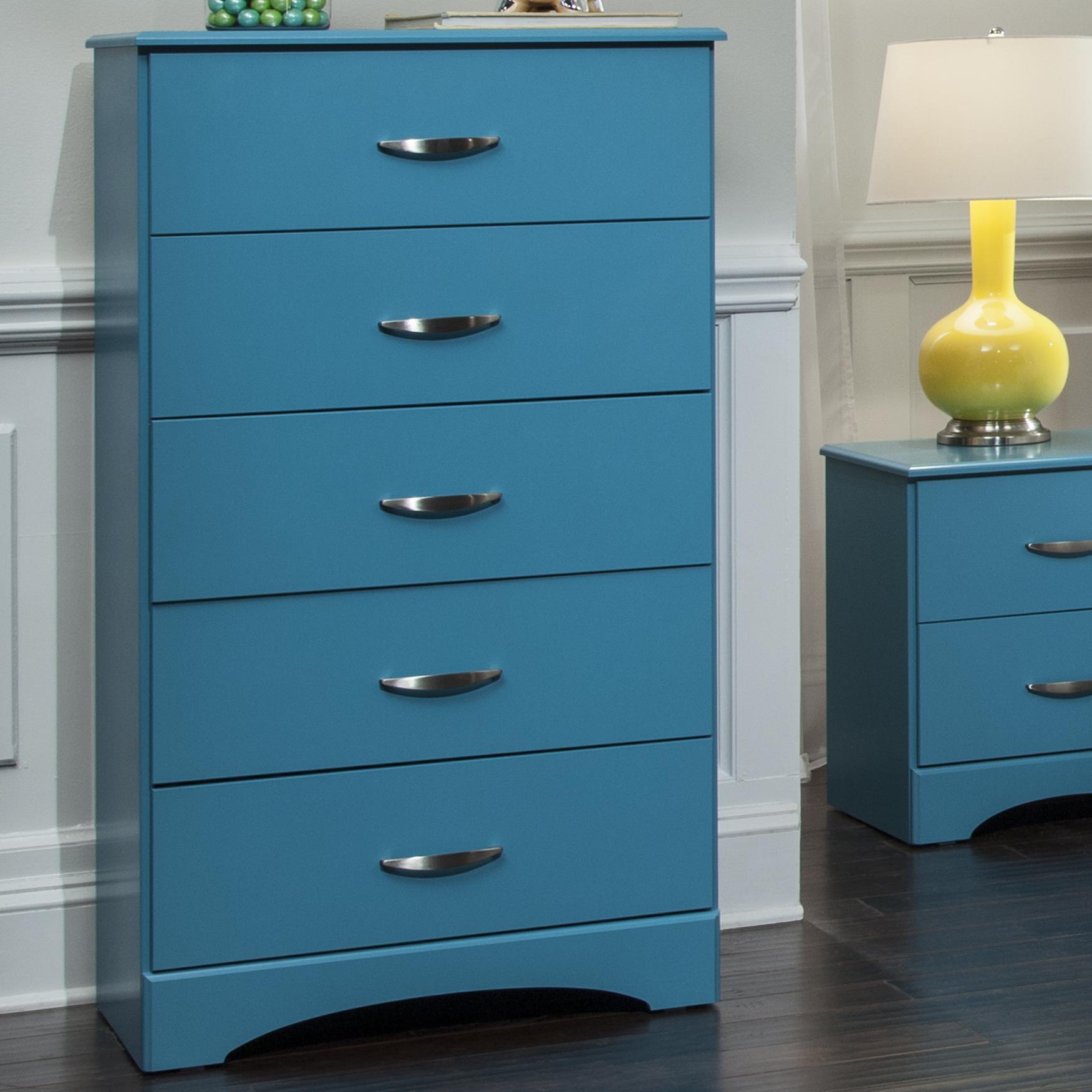 173 Turquoise 5 Drawer Chest